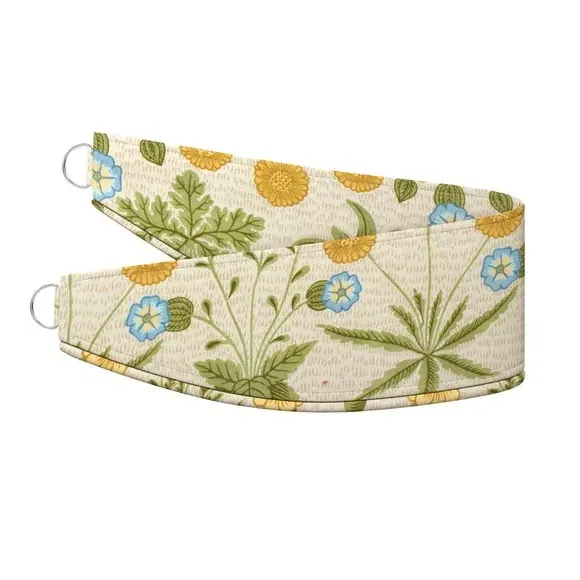 Embroidered Curtain Tieback - Natural, Cotton
