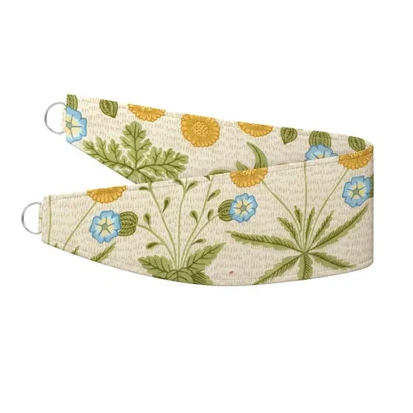 Embroidered Curtain Tieback - Natural, Cotton