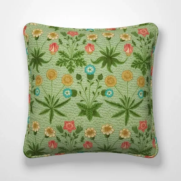 Embroidered Cushion Cover - Leaf, Cotton