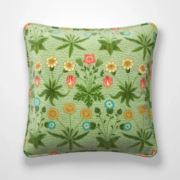 Embroidered Cushion Cover - Leaf, Cotton