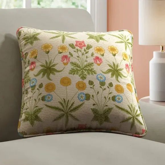 Embroidered Cushion Cover - Natural, Cotton