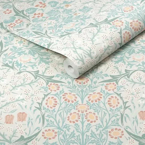 Floral Wallpaper Blackthorn Design - Green