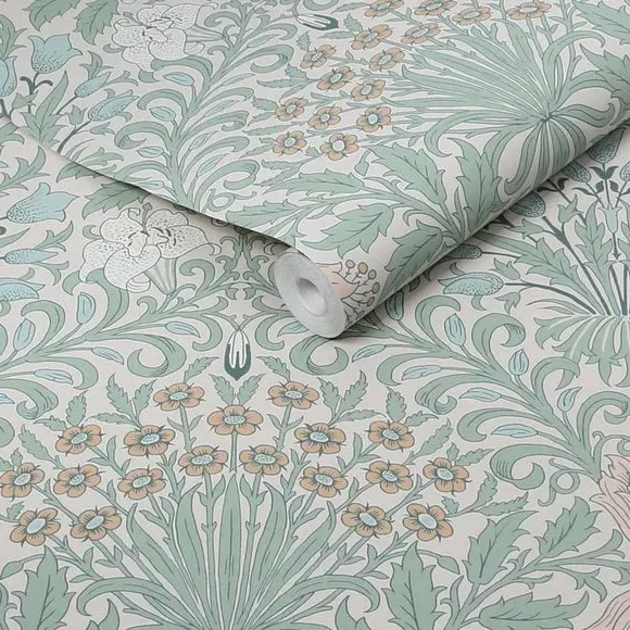 Garden Cottage Wallpaper - Blue, Matt Finish