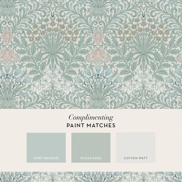 Garden Cottage Wallpaper - Blue, Matt Finish