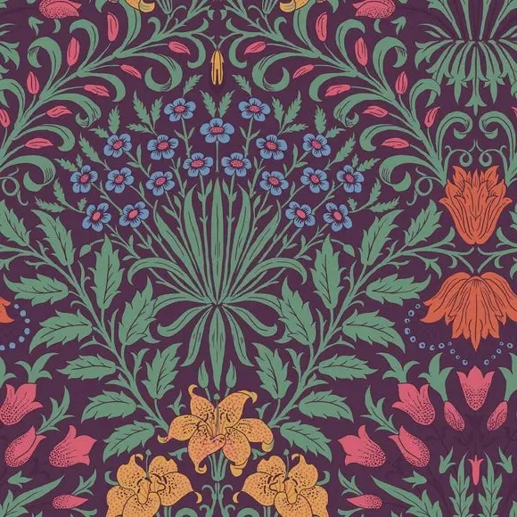 Garden Dewberry Wallpaper - Blue, Paste-the-Wall