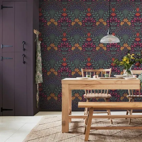 Garden Dewberry Wallpaper - Blue, Paste-the-Wall image