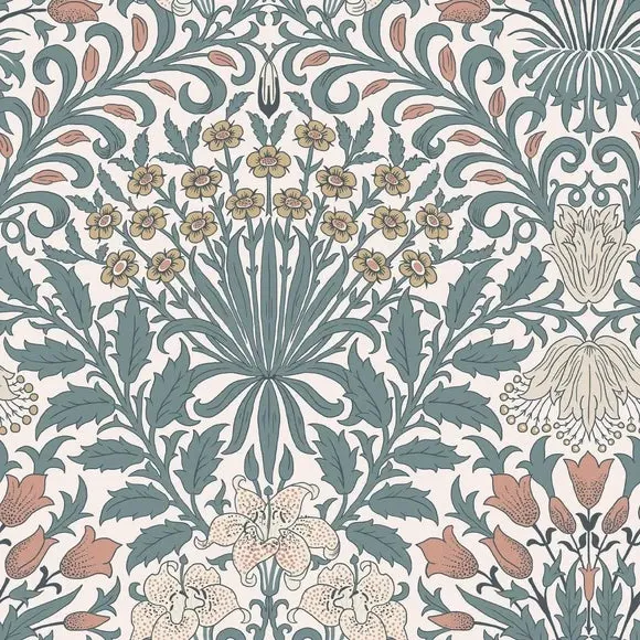 Garden Floral Wallpaper - Dusty Blue