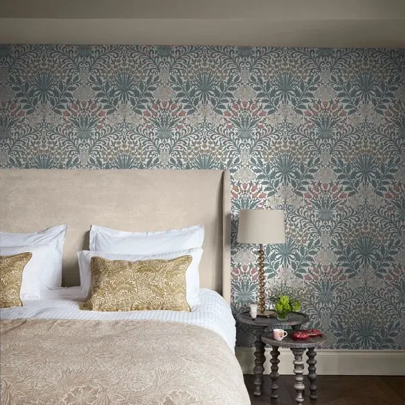 Garden Floral Wallpaper - Dusty Blue image
