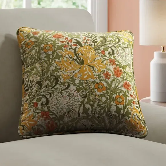 Golden Lilly Cushion Cover - Autumn, Cotton