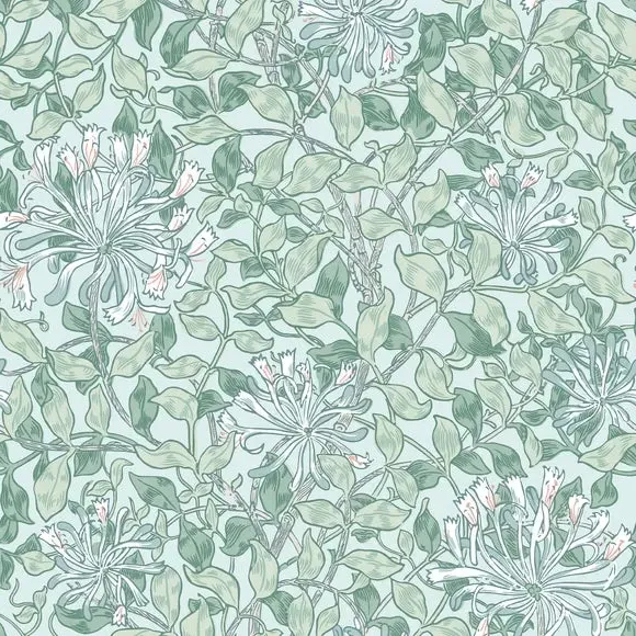 Honeysuckle Pattern Wallpaper - Blue, Paper