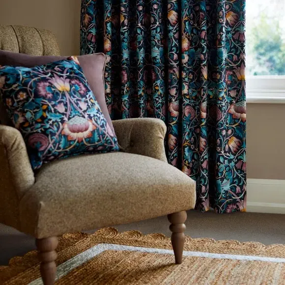 Lodden Cushion Cover - Navy Blue, Velvet