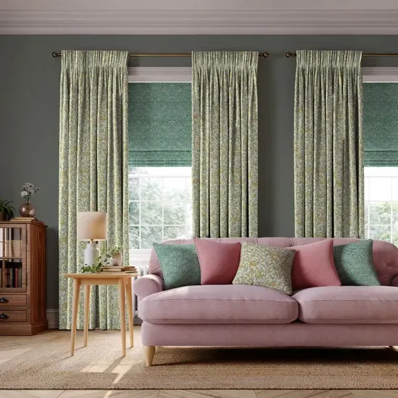 Made to Measure Curtains - Aqua, Bird & Pomegranate