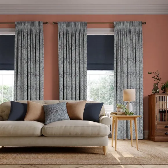 Made to Measure Curtains - Ink, Woven Fabric
