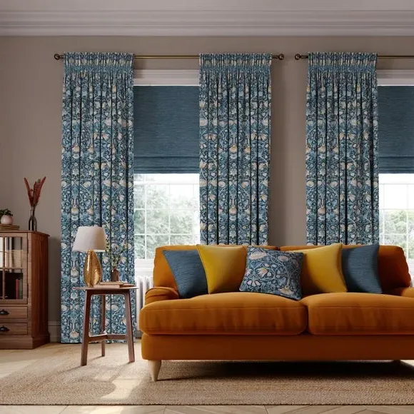 Made to Measure Curtains - Navy Blue, Velvet