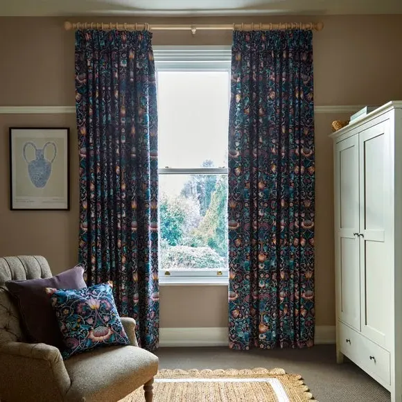 Made to Measure Curtains - Navy Blue, Velvet