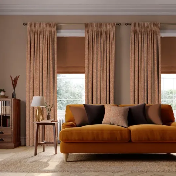 Made to Measure Curtains - Rust, Cotton