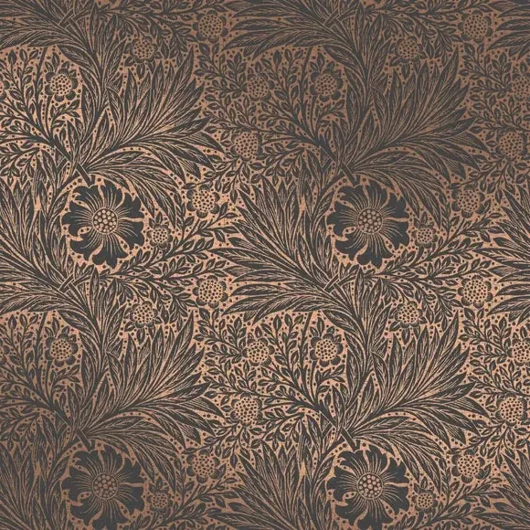 Marigold Floral Wallpaper - Charcoal, Fibrous