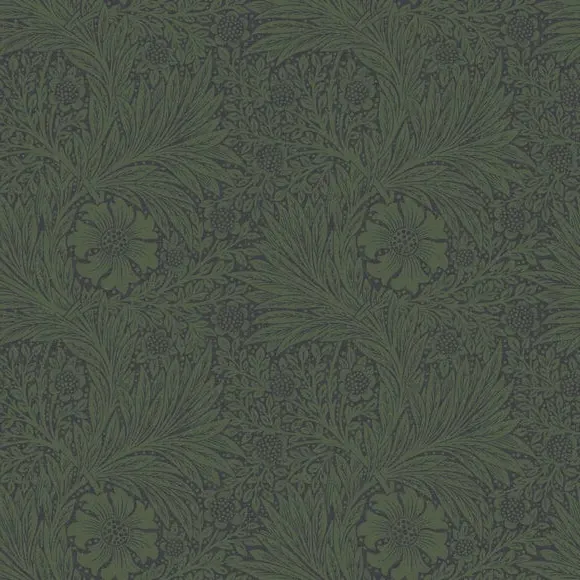 Marigold Floral Wallpaper - Teal, Fibrous