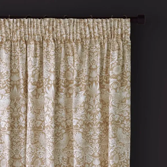 Pencil Pleat Curtains - Caramel, Cotton Linen