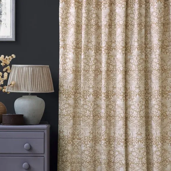 Pencil Pleat Curtains - Caramel, Cotton Linen
