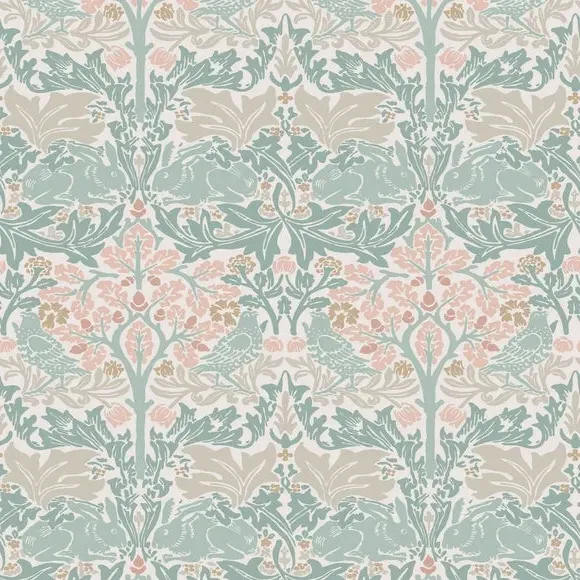 Rabbit Lullaby Wallpaper - Blue, Paste-the-Wall