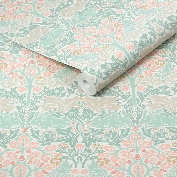 Rabbit Lullaby Wallpaper - Blue, Paste-the-Wall