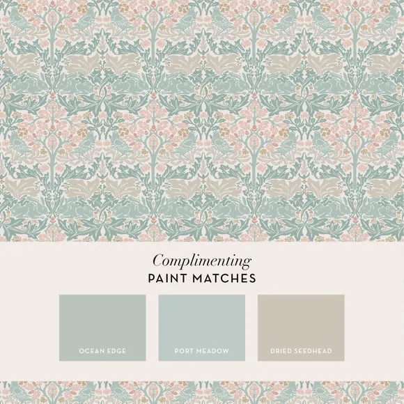 Rabbit Lullaby Wallpaper - Blue, Paste-the-Wall