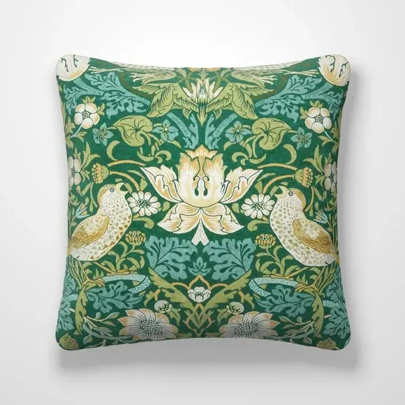Strawberry Thief Cushion Cover - Azure, Polyester
