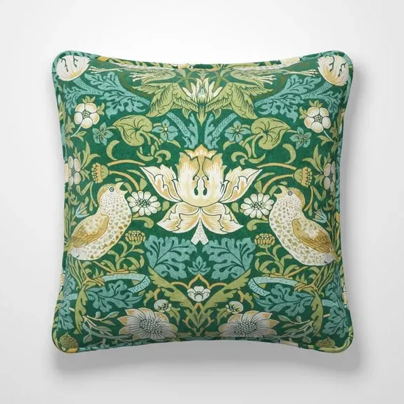 Strawberry Thief Cushion Cover - Azure, Polyester