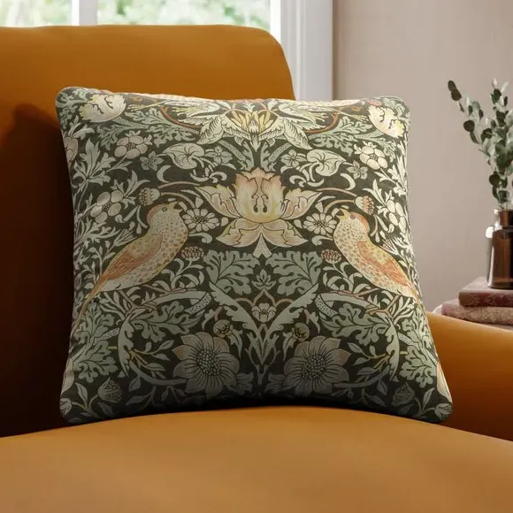 Strawberry Thief Cushion Cover - Clay, Cotton image