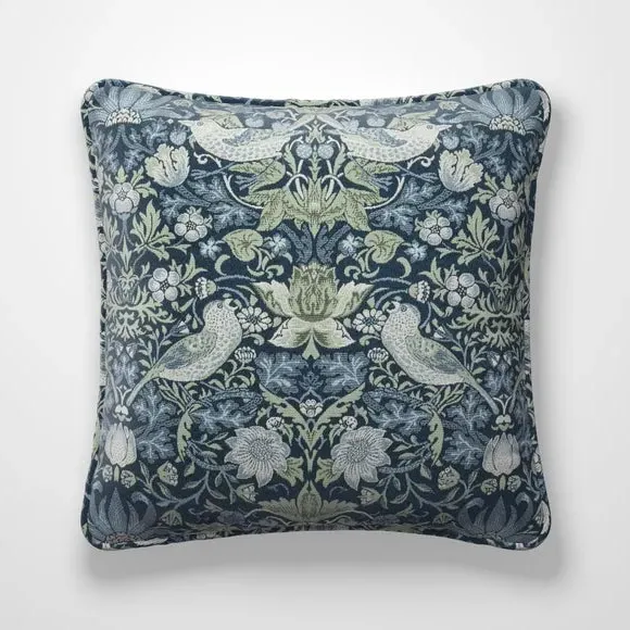 Strawberry Thief Cushion Cover - Denim, Polyester