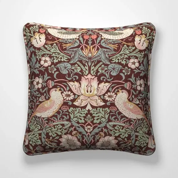 Strawberry Thief Cushion Cover - Merlot, Cotton