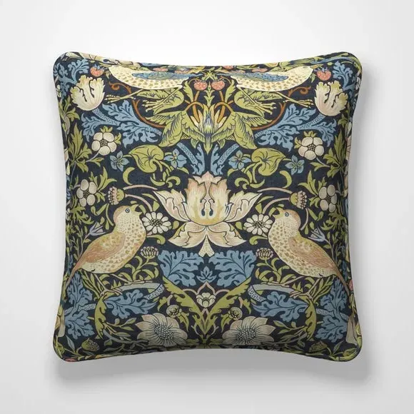 Strawberry Thief Cushion Cover - Midnight, Cotton