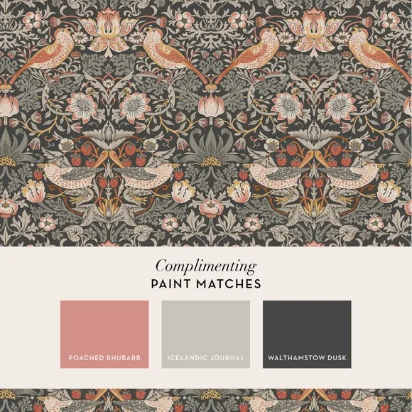 Strawberry Thief Wallpaper - Grey
