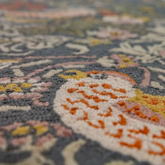 Strawberry Thief Wool Rug - Clay, Handcrafted