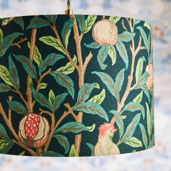 Bird Pomegranate Lamp Shade - Multicolor, Fabric