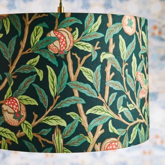 Bird Pomegranate Lamp Shade - Multicolor, Fabric