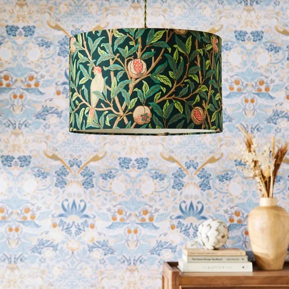 Bird Pomegranate Lamp Shade - Multicolor, Fabric