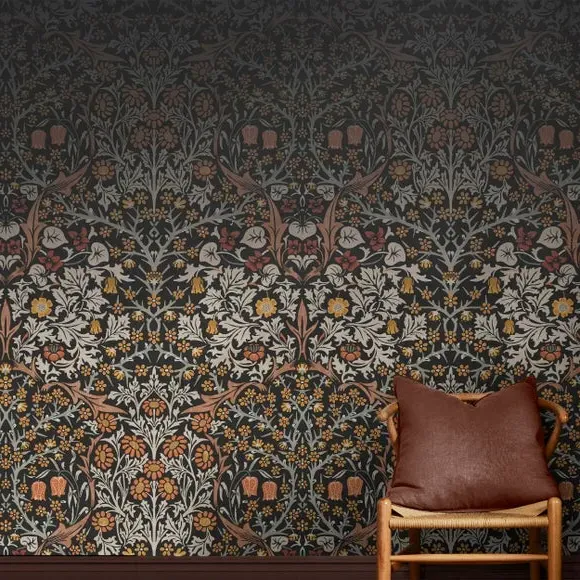 Blackthorn Floral Wall Mural - Charcoal image