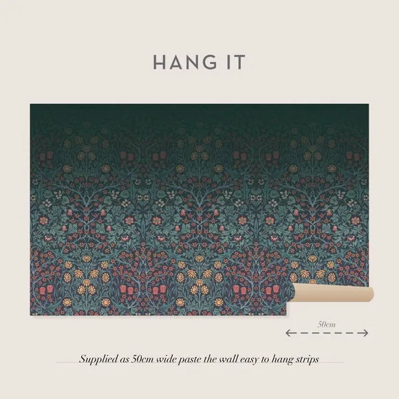 Blackthorn Floral Wall Mural - Navy
