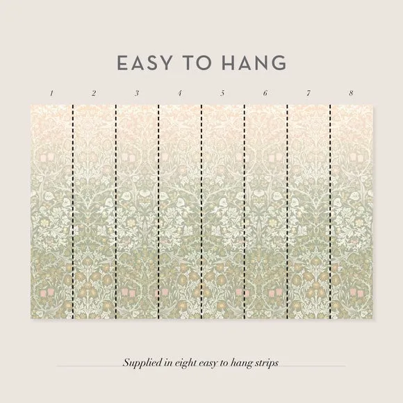Blackthorn Floral Wall Mural - Sage