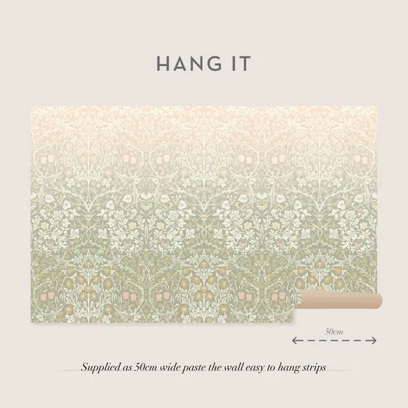 Blackthorn Floral Wall Mural - Sage