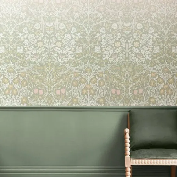 Blackthorn Floral Wall Mural - Sage