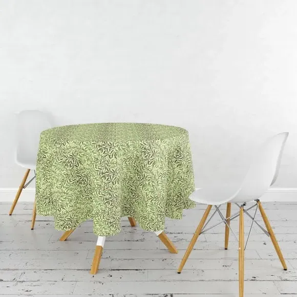 Circular Tablecloth Willow Pattern - Green, Cotton image