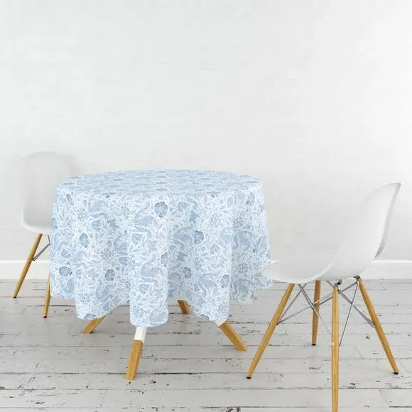 Circular Tablecloth with Acrylic Coating - Blue image