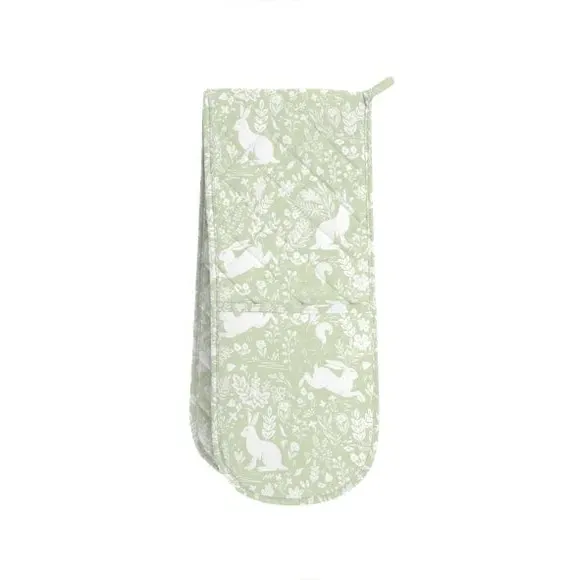 Double Oven Glove with Hanging Loop - Green