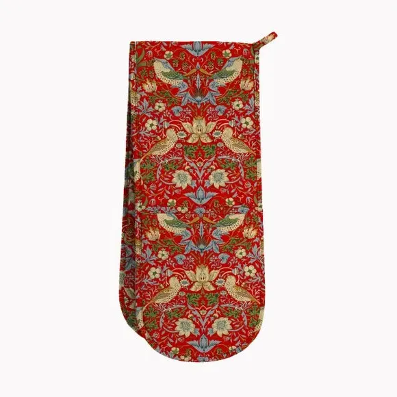Double Oven Glove with Hanging Loop - Red