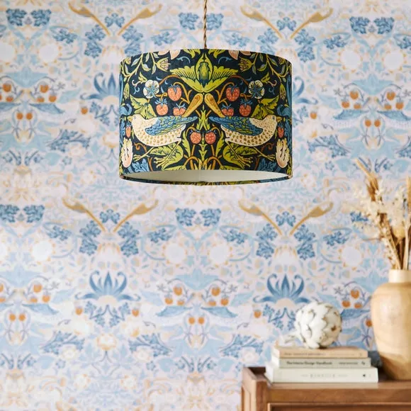 Drum Lamp Shade with Brass Gimbals - Multicolor image