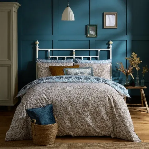 Duvet Cover Set with Pillowcase - Blue, Cotton