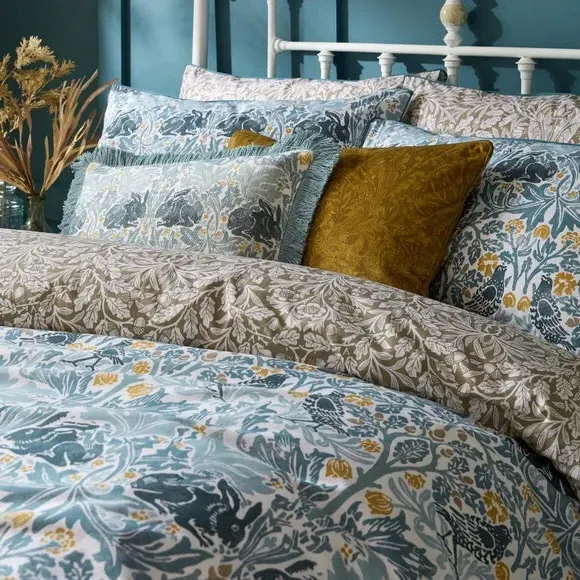 Duvet Cover Set with Pillowcase - Blue, Cotton